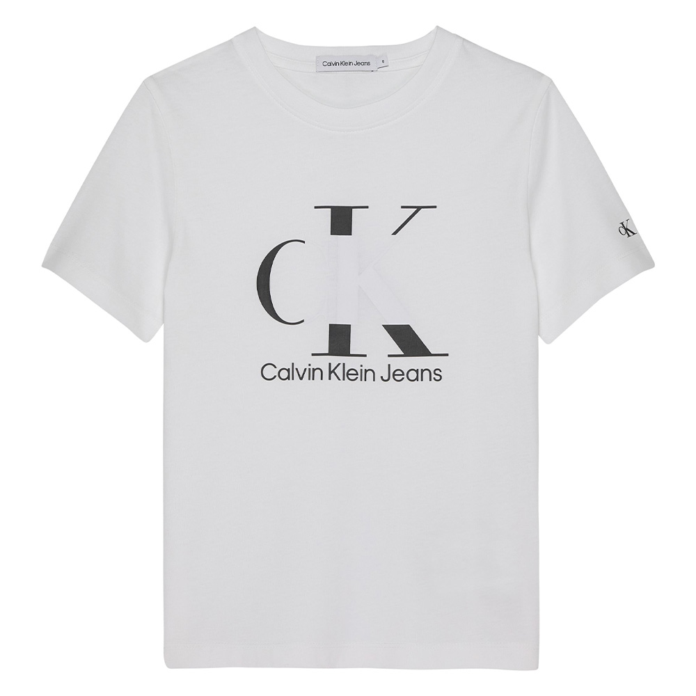 Calvin Klein Boys Mono Logo T-shirt - White.