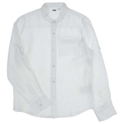 Picture of iDo Junior Boys Smart Long Sleeve Linen Shirt - White