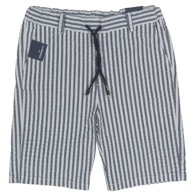 Picture of iDo Junior Boys Smart Stripe Bermuda Shorts  - White Blue