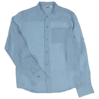 Picture of iDo Junior Boys Smart Long Sleeve Linen Shirt - Blue