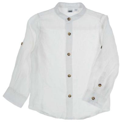 Picture of iDo Boys Smart Adjustable Sleeve Linen Shirt - White