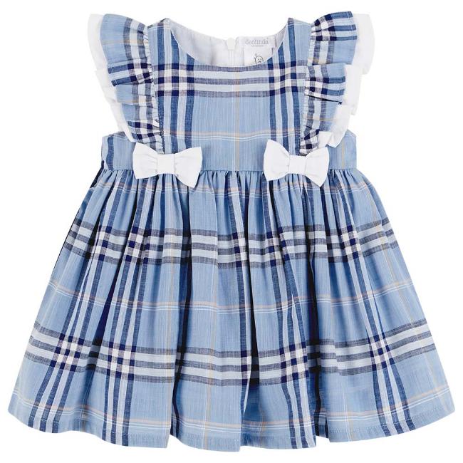 Picture of Deolinda Girls Belize Check Ruffle Dress - Blue Navy