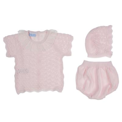 Rapife Baby Girls Ruffle Collar Gingham Romper - Pale Pink.