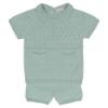 Picture of Wedoble Baby Boy Open Knit Collar Top & Shorts Set - Summer Green 