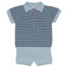 Picture of Wedoble Baby Boy Knit Collar Top & Shorts Set - Summer Indigo