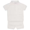 Picture of Wedoble Baby Boy Fine Knit Polo & Shorts Set - White 