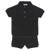 Picture of Wedoble Baby Boy Fine Knit Polo & Shorts Set - Charcoal
