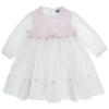 Picture of Sarah Louise Baby Girls Smocked Embroidered Flower Dress - White Pink