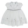 Picture of Sarah Louise Girls Smocked Embroidered Dress - White Navy