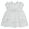 Picture of Sarah Louise Girls Smocked Embroidered Dress - White Navy