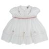 Picture of Sarah Louise Girls Smocked Embroidered Dress - White Red