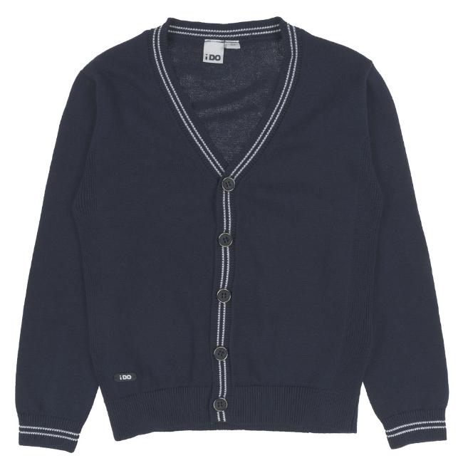 Picture of iDo Boys Knitted Cotton Cardigan - Navy White