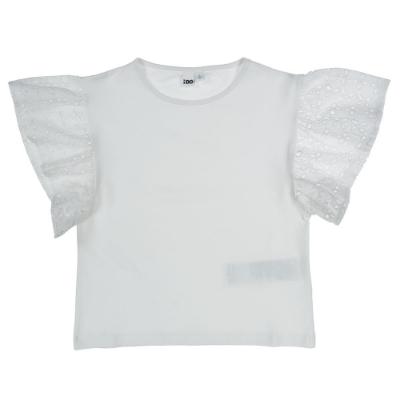Picture of iDo Girls Lace Sleeve Jersey Top - White