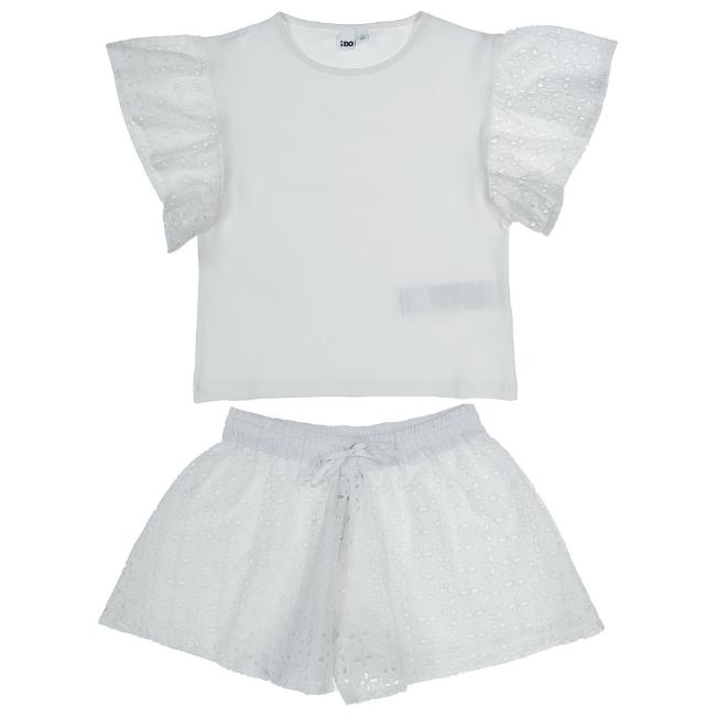 Picture of iDo Junior Girls Broderie Lace Skort & Top Set - White White