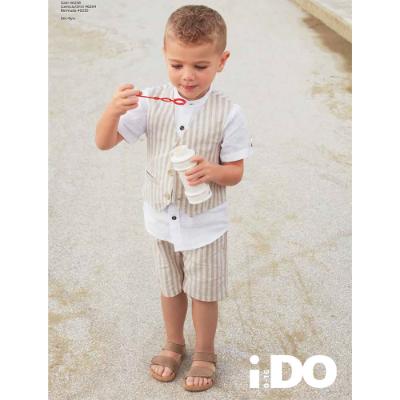 Picture of iDo Boys Smart Stripe Linen Waistcoat - Beige