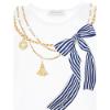 Picture of Monnalisa Girls Bow & Chain T-shirt - White