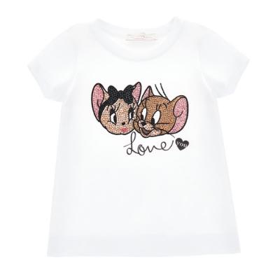 Picture of Monnalisa Girls Crystal Jerry & Cherie T-shirt - White