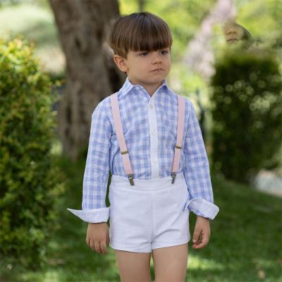 Picture of Abuela Tata Baby Boys Check Shirt & Shorts Set - Blue White