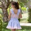 Picture of Abuela Tata Girls Check & Ruffle Top & Skirt Set  - Blue Pink 