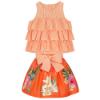 Picture of Balloon Chic Girls Tropical Skirt & Blouse Set - Orange