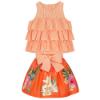 Picture of Balloon Chic Girls Tropical Skirt & Blouse Set - Orange