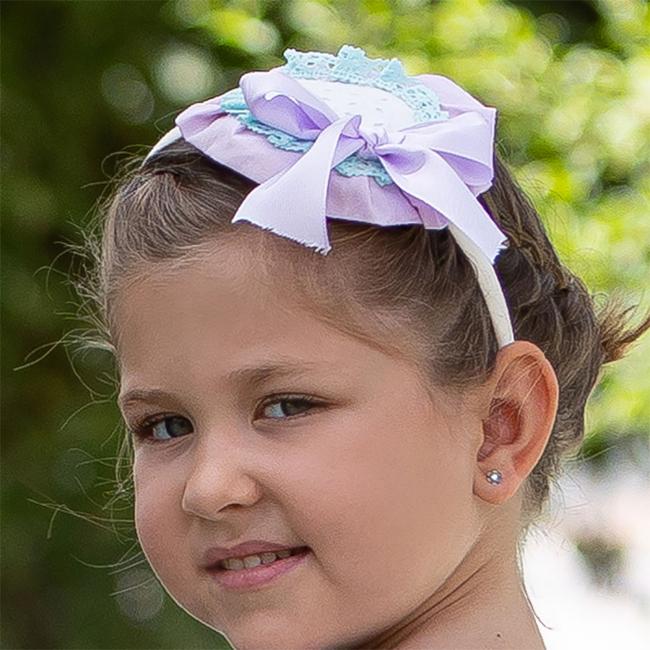 Picture of Abuela Tata Girls Ruffle Rosette Headband - Mint Lilac