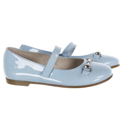 Picture of Panache Girls Snaffle Mary Jane Shoe - Pale Blue Patent