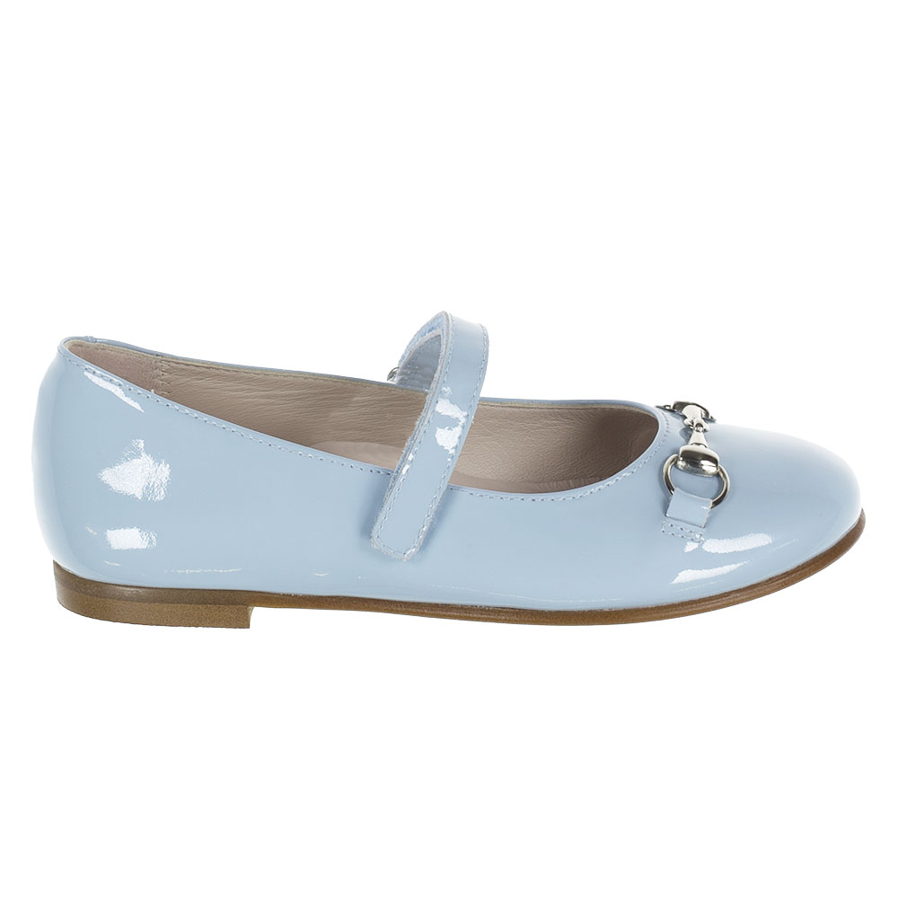 Panache Girls Snaffle Mary Jane Shoe - Pale Blue Patent. Children's ...