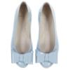 Picture of Panache Girls Double Bow Flat Pump Shoe - Pale Blue Patent