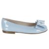 Picture of Panache Girls Double Bow Flat Pump Shoe - Pale Blue Patent