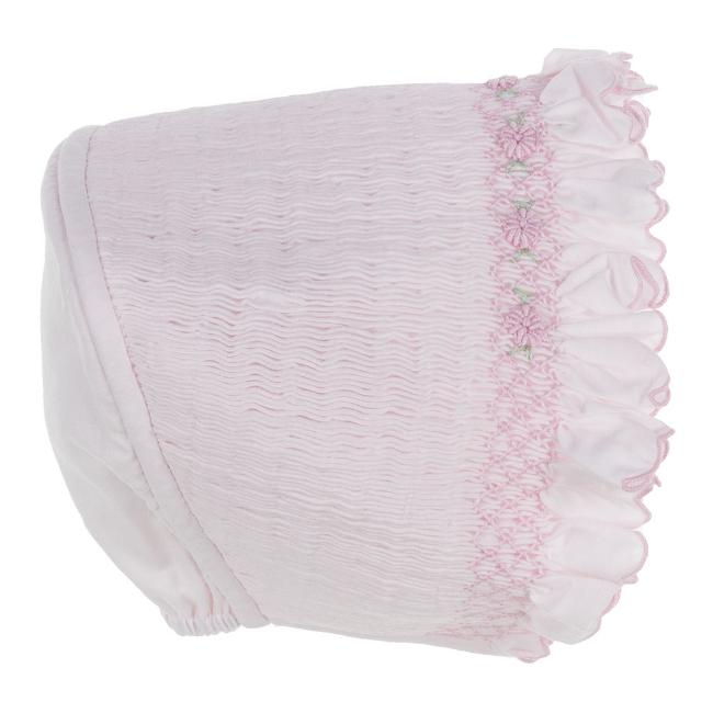 Picture of Sarah Louise Girls Smocked Ruffle Bonnet - Pink