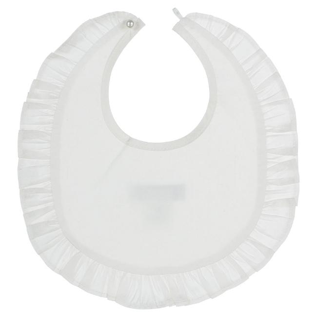 Picture of Sarah Louise Baby Silk Bib - Ivory