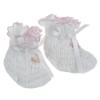 Picture of Sarah Louise Girls Smocked Baby Booties - White Pink