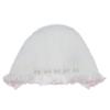 Picture of Sarah Louise Girls Smocked Ruffle Bonnet - White Pink