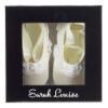 Picture of Sarah Louise Girls Lace Trim Silk Pram Shoes - Ivory 