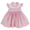 Picture of Miss P Girls Traditional Hand Smocked Ruffle Sleeve Dress - Pink Gingham