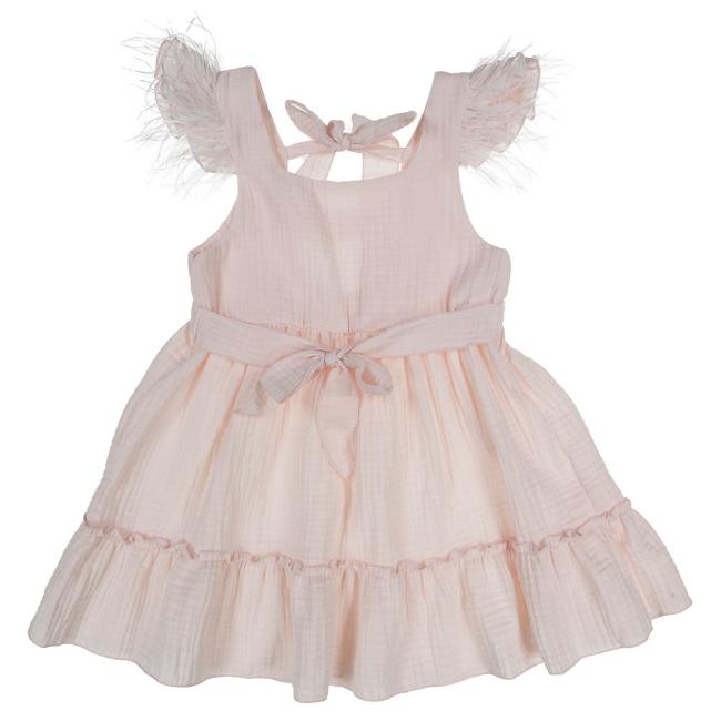 Picture of Jamiks Kids Akali Ruffle Summer Dress  - Apricot Pink 