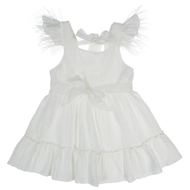 Picture of Jamiks Kids Akali Ruffle Summer Dress  - Ivory