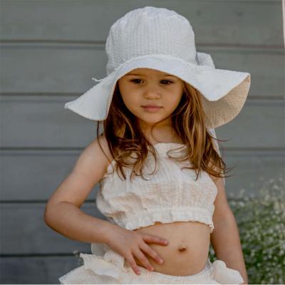 Picture of Jamiks Kids Vaiana Seersucker Summer Hat  - Ivory
