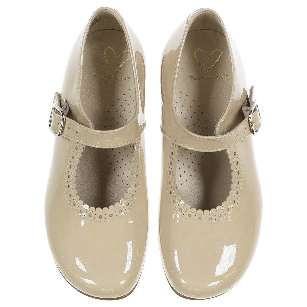 Panache Girls Mary Jane Shoe - Arena Dark Beige Patent