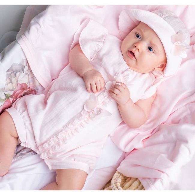 Picture of Sofija Baby Girls Muslinka Shortie Romper - Pink