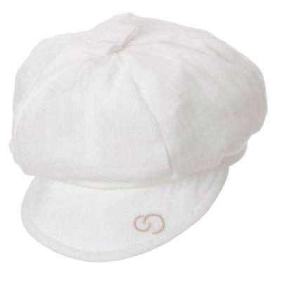 Picture of Sofija Muslinka Baby Boys Baker Boy Sun Cap - Ivory