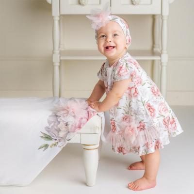 Picture of Sofija Anet Floral & Tulle Dress - White Pink 