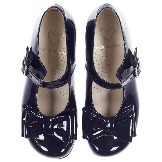 Picture of Panache Girls Double Bow Mary Jane Shoe - Navy Patent 