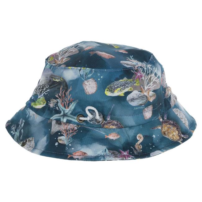 Picture of Jamiks Kids Lonnie Sea Print Bucket Hat - Blue 