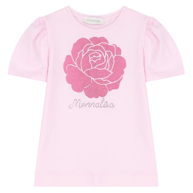 Picture of Monnalisa Girls Roses T-shirt - Pink