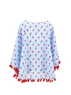 Picture of Monnalisa Girls Tinkerbell Cherry Coverup - Blue