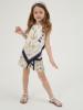 Picture of Monnalisa Girls Foulard Handkerchief Nautical Top - Ivory