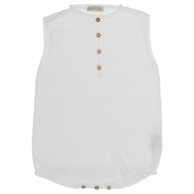 Picture of Wedoble Baby Knitted Cotton Sleeveless Shortie - Ivory