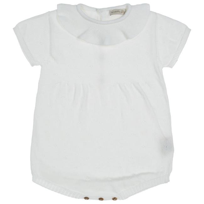 Picture of Wedoble Baby Girls Knitted Cotton Ruffle Collar Shortie - Ivory 